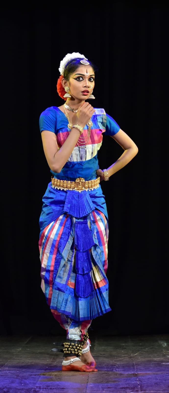 Bharatanatyam portrait in blue costume
